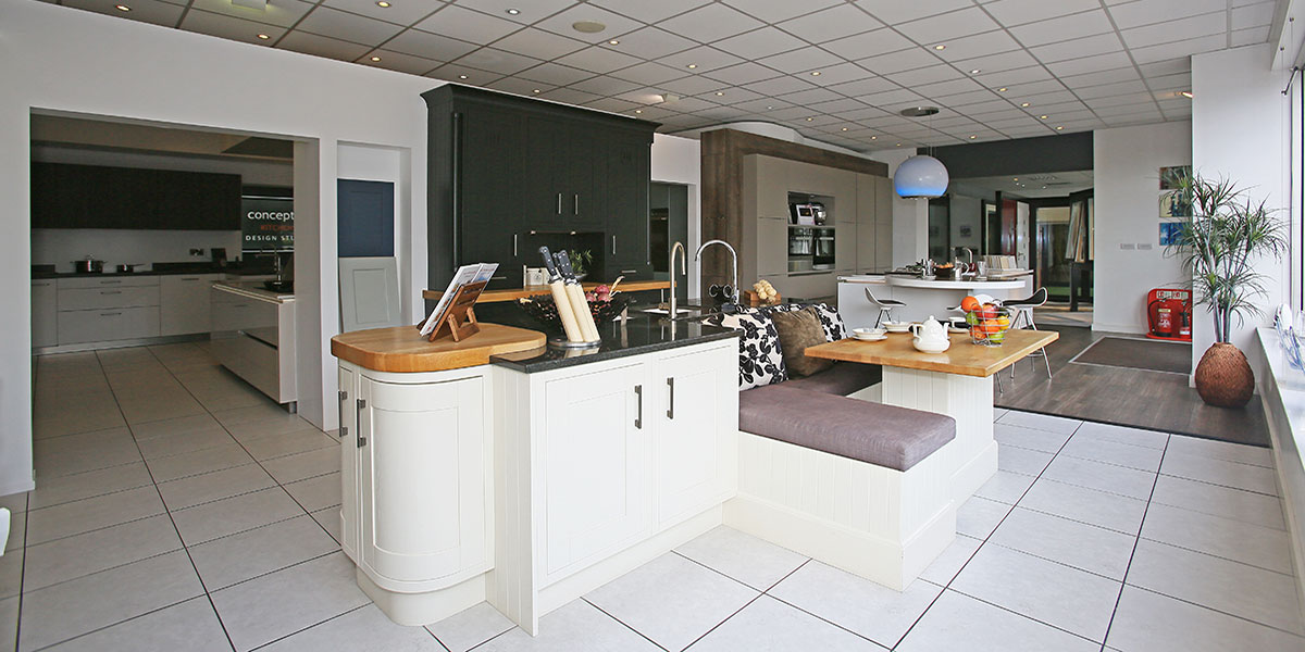 Kitchens Leeds | White Kitchen Island Unit